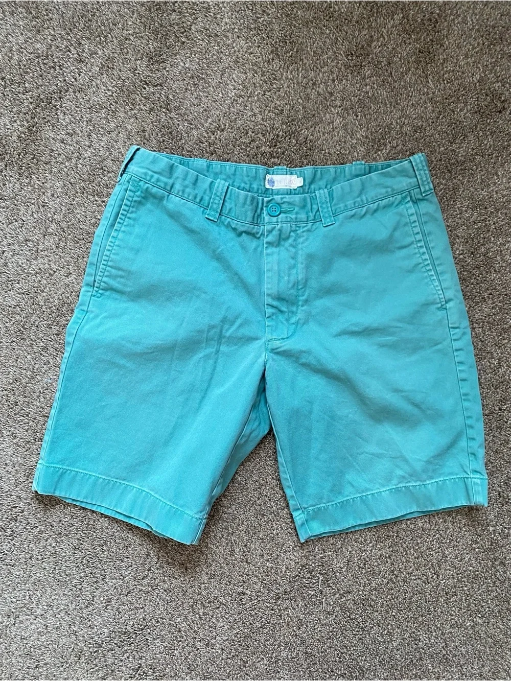 J. Crew Teal Flat Front Cotton Shorts